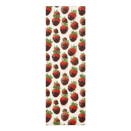Yoga Mat with Strawberries and Chocolate Design. Gift for Yoga Lovers, Fitness Enthusiasts, Exercise mat. Mindfulness Practices. Yoga Studio. Fun gift for teens!