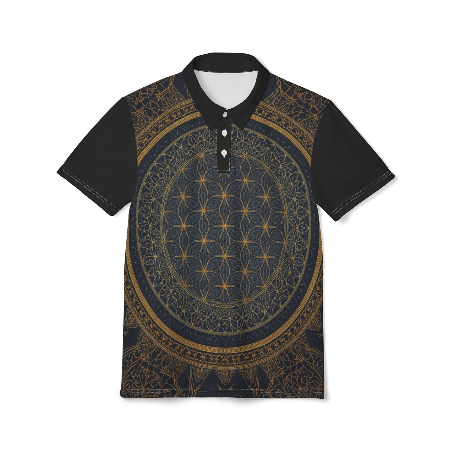 Mandala seed of life Design Polo Shirt, Flower of life, unisex polo shirt designs personalized.
