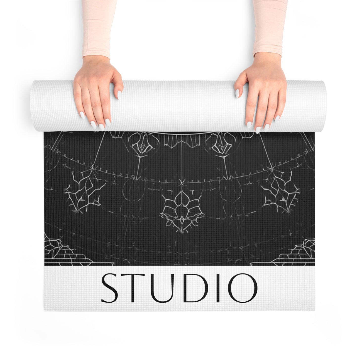 White Mandala Sacred geometry design. Personalized Yoga Mat. Gift for Yoga Lovers, Fitness Enthusiasts, Exercise mat. Mindfulness Practices.