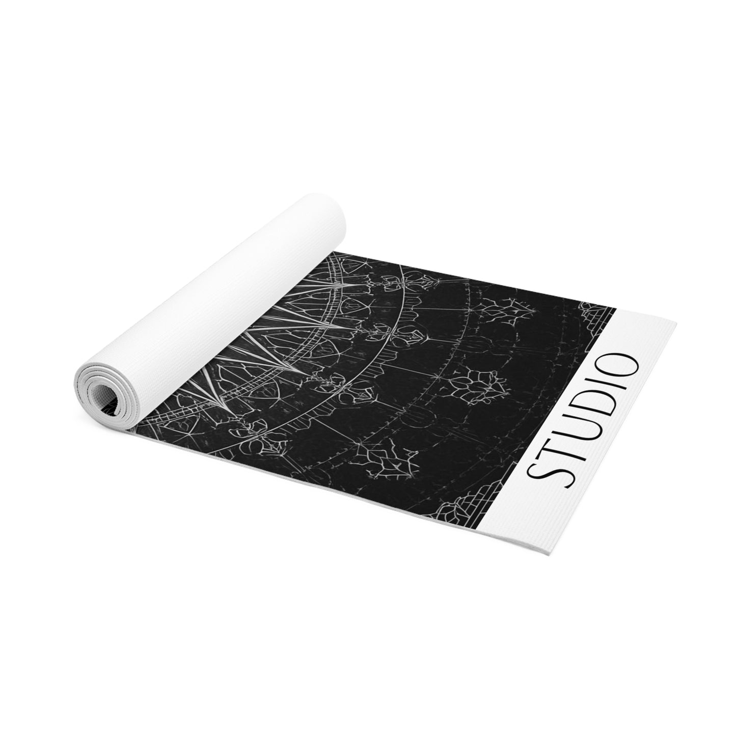 White Mandala Sacred geometry design. Personalized Yoga Mat. Gift for Yoga Lovers, Fitness Enthusiasts, Exercise mat. Mindfulness Practices.