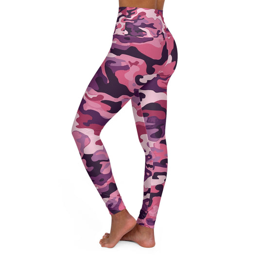 Pink Purple Camo High Waisted Yoga Leggings | Stylish Workout Tights. Yoga Gear, Gifts for Her.