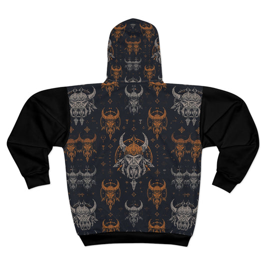Viking Hoodies Design Unisex Zip Hoodie. Fun Halloween Clothing.