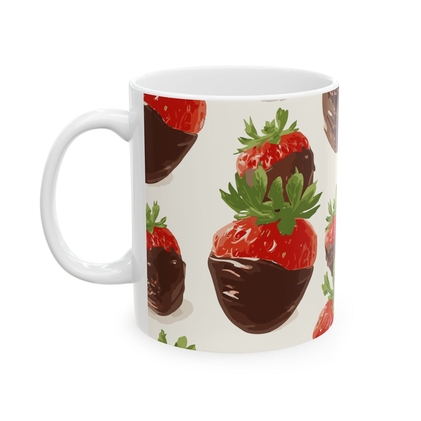 Strawberries and chocolate Ceramic Mug, (11oz, 15oz)